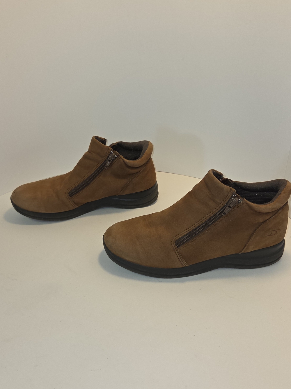 Dr. Scholl’s Remy Brown Suede Double Zip Ankle Shoes Women’s Size 8.5 #0363